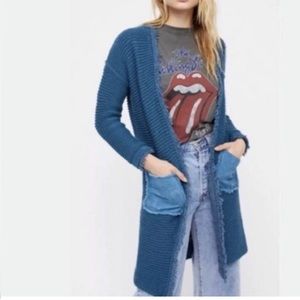 Free People Blue Cardigan Sweater